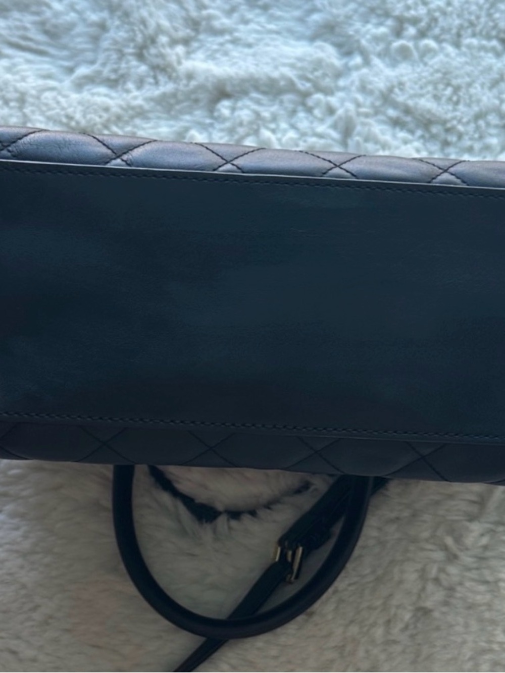 Michael Kors Black Quilted Leather Satchel with Gold Hardware - Picture 6 of 8